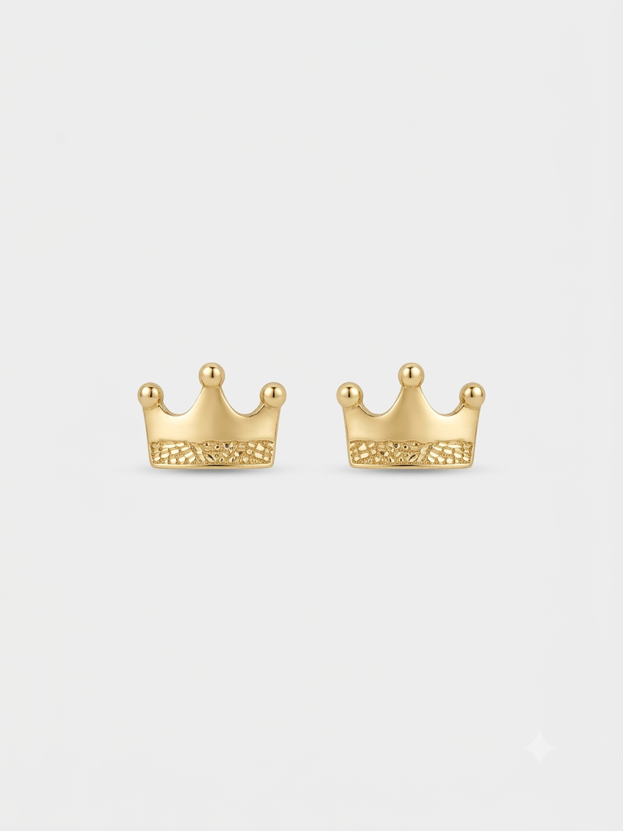 Sovereign Crown Stud Earrings